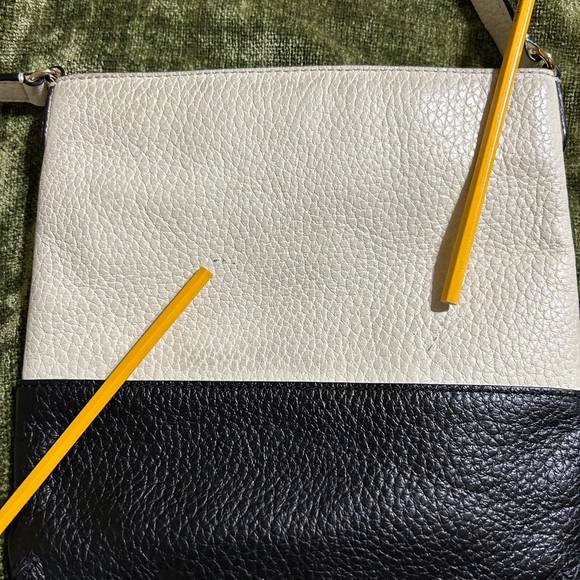 Kate Spade Ivory and Black Leather Crossbody Purse - Picture 4 of 10